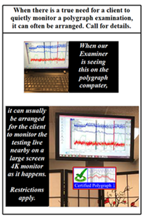 Can I watch the computer during a polygraph test in Los Angeles